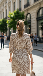 Vestido Beige Con Cinto