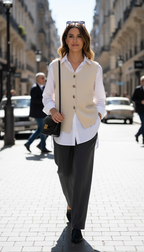 Chaleco De Boton Plateado