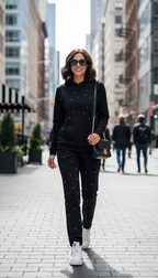 Set de pants con aplicación de brillos