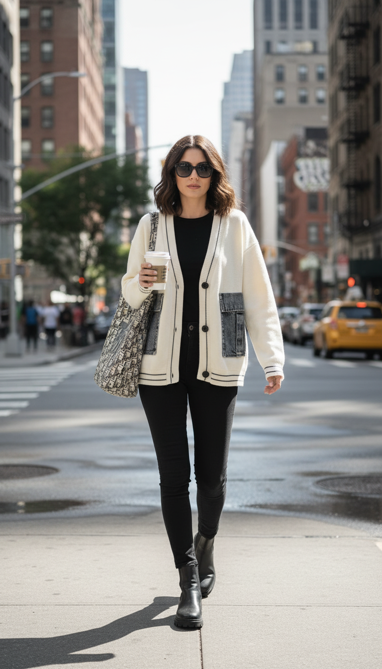 Blazer Denim de Corte Clásico con Mezclilla