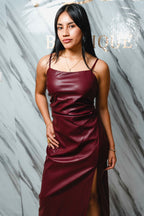 Vestido Vinipiel de Corte Clásico | Vestido Elegante de Vinipiel para Mujer