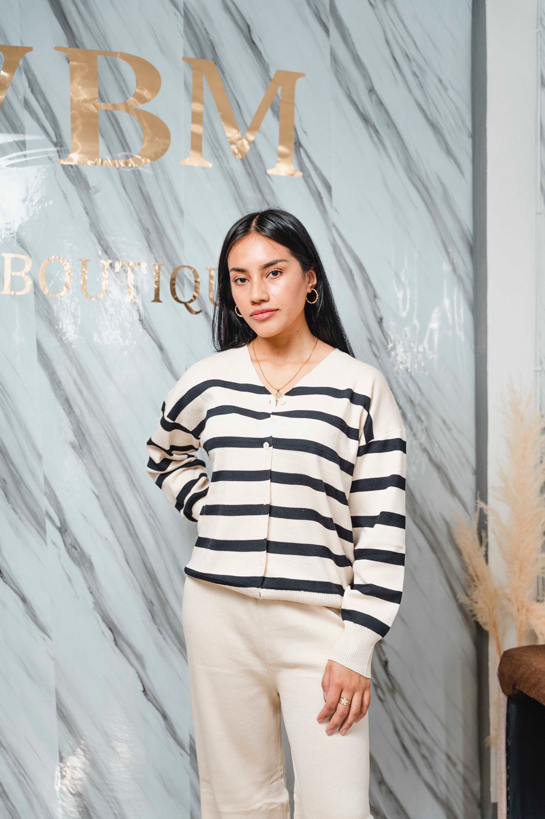 Set de Rayas de Punto | Conjunto Elegante y Cómodo para Mujer