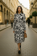 Vestido Flores con Cinto | Vestido Floral Elegante para Mujer